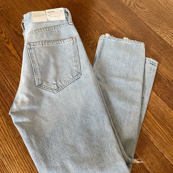 NWT Agolde Riley High Rise Straight Crop - Picture 5 of 8